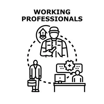 Working professionals business occupation vector concept development Stock Illustration
