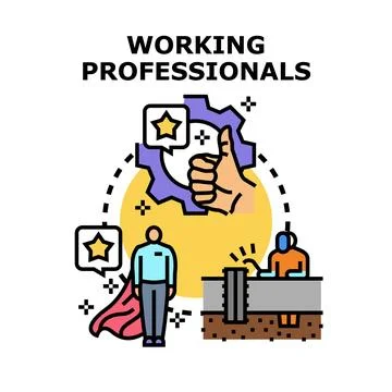 Working professionals creating quality services and achieving success Stock Illustration