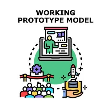 Working prototype model development presentation startup launch イラスト素材