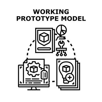 Working prototype model for product development process Stock Illustration