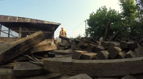 Working with railroad sat down to rest on the old sleepers Video stock 54322064