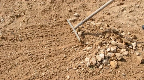 Working with a rake 스톡 동영상 48139947