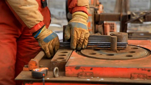 Working reinforcement on the machine Stock Footage 170442685