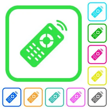 Working remote control vivid colored flat icons Stock Illustration