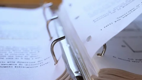 Working with ring binder Stock Footage 117272030