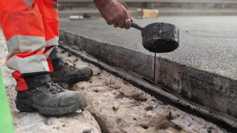 Working on road Stock Footage 171463035