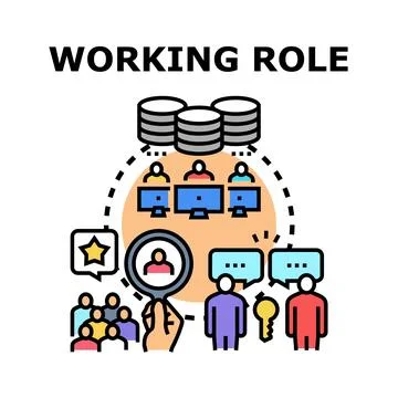 Working role business process and human resources management Stock Illustration