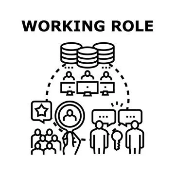 Working role business process and human resources management Stock Illustration