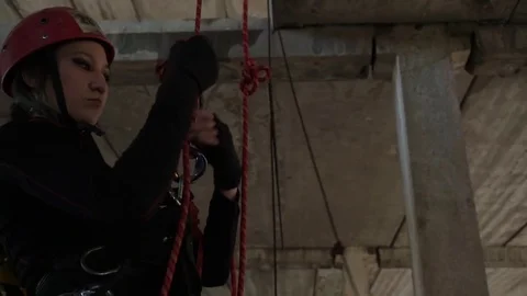 Working on the rope closeup Stock Footage 76315632