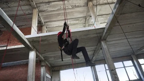 Working on the rope Stock Footage 76315385