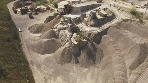 Working on a sandy quarry on a hot day Video stock 153027862