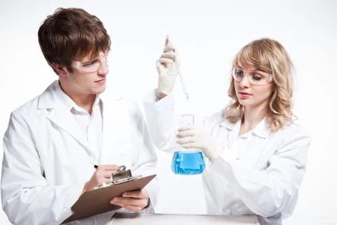 Working scientists Stock Photos