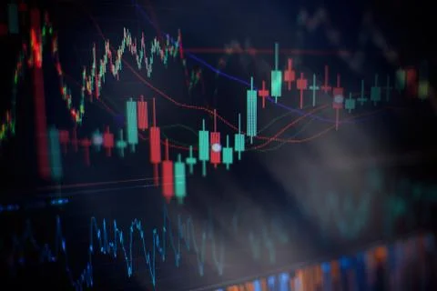 Working set for analyzing financial statistics and analyzing a market data. D Stock Photos