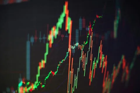 Working set for analyzing financial statistics and analyzing a market data. D Stock Photos