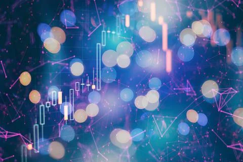 Working set for analyzing financial statistics and analyzing a market data. B Stock Photos