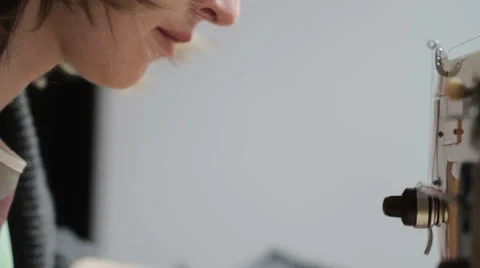 Working with a sewing machine. Stock Footage 60747399