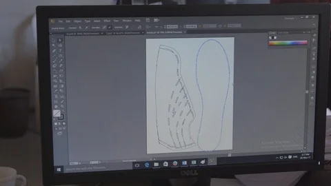 Working on a Shoe design with a computer Stock Footage 108477007