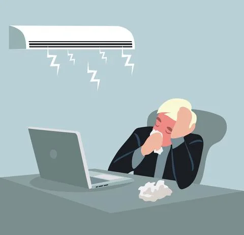 Working Sick Stock Illustration