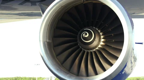 Working side engine of a plane Stock Footage 46191053