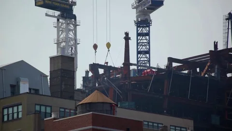 Working On Skyscraper Under Construction HD Stock Footage 70244504