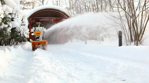 Working snow blower Stock Footage 35575262