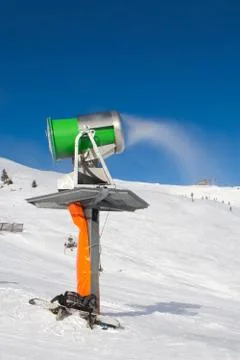 Working snowgun Foto stock