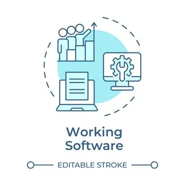 Working software concept icon Illustrazione stock