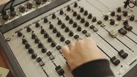 Working in sound studio Stock Footage 70380031