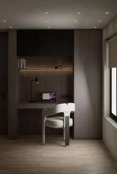 Working Space Bedroom Illustration Design Stock Illustration