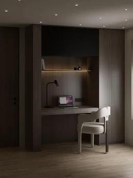 Working Space Bedroom Illustration Design Stock Illustration
