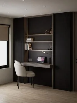 Working Space Bedroom Illustration Design Stock Illustration