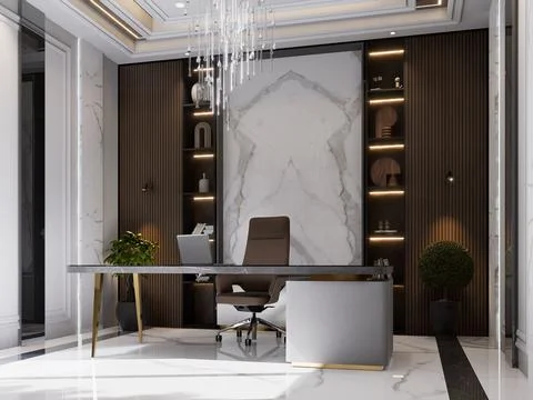 Working Space Bedroom Illustration Design Stock Illustration