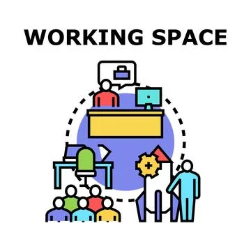 Working space concept for business development and team collaboration Stock Illustration