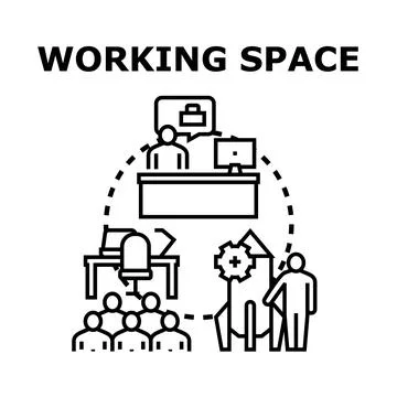 Working space concept for business development and team collaboration Stock Illustration
