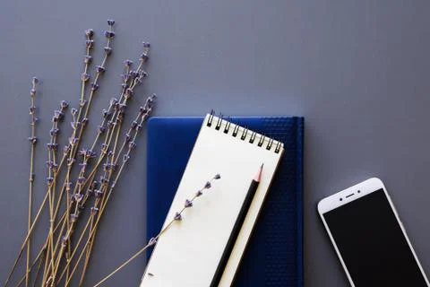 Working space flatlay Stock Photos