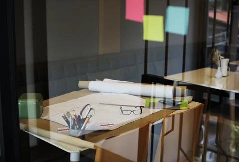 Working space of interior design Stock Photos