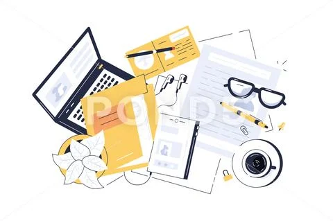 Working space interior Stock Illustration
