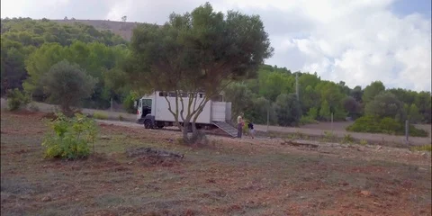 Working on Spanish Farm Stock Footage 98387536