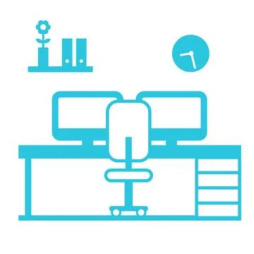 Working station, workspace Stock Illustration