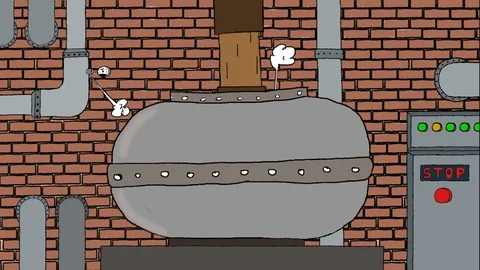 A working steam boiler Video stock 117987807