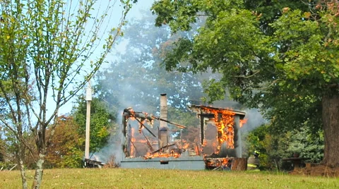 Working Structure fire Video stock 68959086