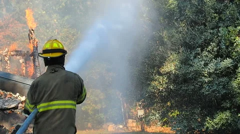 Working Structure fire Video stock 68959761