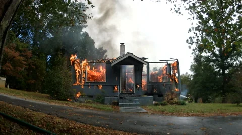 Working Structure fire Stock Footage 68960741
