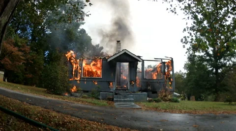 Working Structure fire Stock Footage 68960958