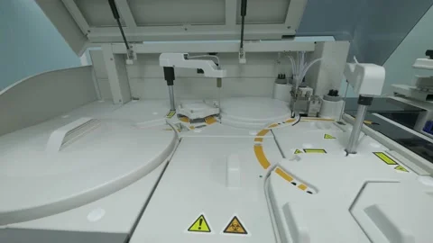 The working surface of the biochemical analyzer. Stock Footage 139064474