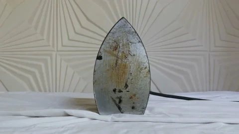 Working Surface Of Vintage Rusty Iron. Camera Moves To The Iron Stock Footage 104298322