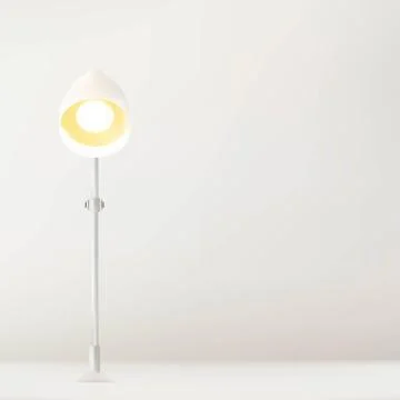 Working Table And Lamp with White Wall Stock Illustration