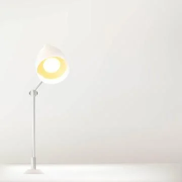 Working Table And Lamp with White Wall Stock-Illustration