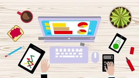 Working Table Vídeo Stock 111411205