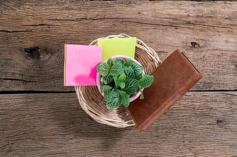 Working table is on top view Stock Photos